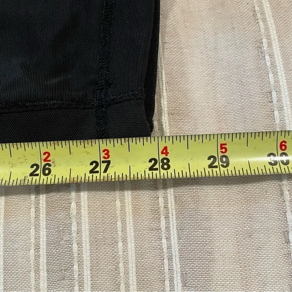 Lululemon Black Mesh 28” Full Length High Rise Activewear Workout Leggings 4